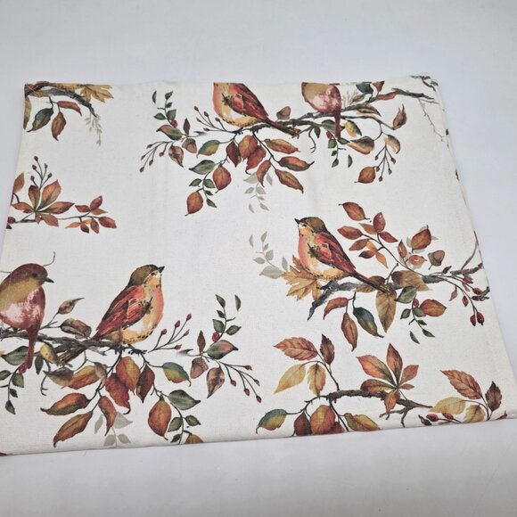 Nicole Miller Home Cotton Fall Bird & Leaves Print Kitchen Towels Set Of 2 - Picture 8 of 10